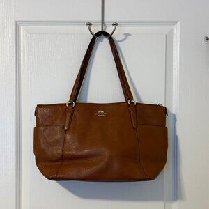 Coach Pebble Leather Large Tote - Tan